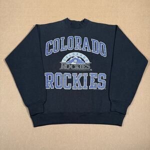 Vintage 90s Colorado Rockies MLB Tultex SuperWeight Crewneck Sweatshirt Large